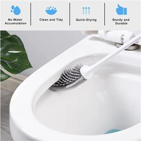 img 3 attached to 🚽 HearHum Silicone Toilet Brush and Holder Set - Flexible Bendable Brush Head, Effortless Cleaning for Bathroom Corners, Space Saving Floor-Standing & Wall-Mounted Design (Includes Sachet Bag)