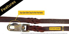 img 1 attached to 🐾 RVT Pet Care's Water-Resistant Brown Leather Dog K9 Training Leash - 6 Foot Leash with Easy Open Slider Clasp for Comfortable Hands