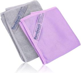 img 4 attached to 🪟✨ Efficient Window Cleaning Cloth & Enviro Cloth: Basic Grey and Purple Set