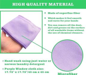 img 2 attached to 🪟✨ Efficient Window Cleaning Cloth & Enviro Cloth: Basic Grey and Purple Set