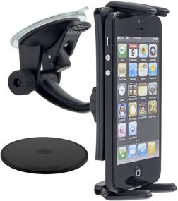 img 4 attached to Arkon Phone Car Mount for iPhone & Galaxy, Windshield & Dash Compatible - Retail Black