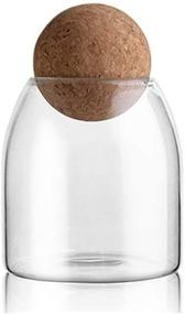 img 4 attached to 🌳 MOLADRI 500ML/16Oz Clear Glass Storage Canister Jar with Wood Cork Top - Modern Decorative Cylinder Container for Coffee, Spice, Candy, Salt, Cookie & Terrariums