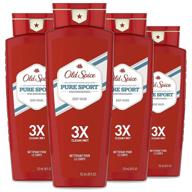 🧴 old spice high endurance body wash for men, pure sport scent - 4 pack, 18 fl oz (532 ml) logo