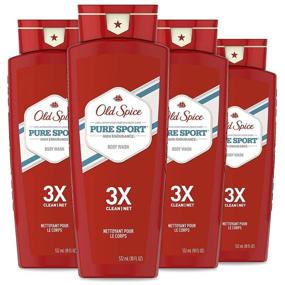 img 4 attached to 🧴 Old Spice High Endurance Body Wash for Men, Pure Sport Scent - 4 Pack, 18 FL OZ (532 mL)