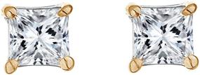 img 3 attached to 🔶 Ritastephens 14k Gold Square Princess-cut Cubic Zirconia Screw Back Stud Earrings (Mini, Small, Regular) - Enhance your SEO!