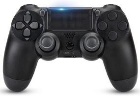 img 3 attached to 🎮 Wireless Controller Gamepad for PS4/ Slim/Pro Console | Dual Vibration | Audio Functions | USB Cable | Ergonomic Design Remote Rontrol (Black)