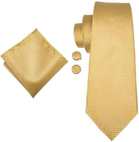 img 2 attached to Шейный платок, застежки для манжетов Dubulle Gold Necktie: идеальные аксессуары для мужских галстуков, поясов-обручей и нагрудных платков