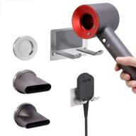 🧴 xigoo hair dryer holder: wall mounted organizer for dyson hair dryer with power plug, diffuser, and nozzles logo