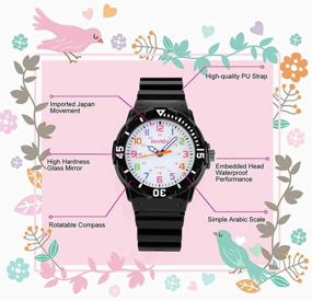 img 2 attached to PU Band Kids Watches for Girls Boys Ages 5-7 - Analog Wrist Watch for Children with Protective Box