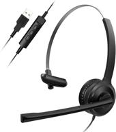 🎧 3.5mm/usb computer headset with noise cancelling mic, 40mm stereo-driver, clear conversation for conference halls, phone, laptop, tablet - pc wired headset logo