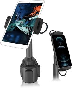 img 4 attached to 📱 Enhanced Cup Holder Tablet Mount - APPS2Car Universal Adjustable Tablet Cup Holder Mount for Car/Truck, Compatible with 4.7-12.9 inch Tablets, iPad Mini/Air/Pro, All Smartphones