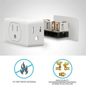 img 1 attached to 💡 Enhance Your Outlet Capacity with [3-pack]VINTAR 3-Outlet Adapter Wall Tap - Convenient, Travel-Friendly AC Plug Extender!