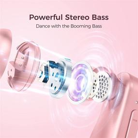 img 3 attached to 🎧 IPX7 Waterproof Wireless Earbuds with Bluetooth 5.0, Bass+ Bluetooth Headphones for Running/Gym Workout, Pink – 28H Playtime, Earhook/Precise Button/USB-C/Mic included