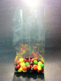 img 2 attached to 🍬 100 Pieces 5x4x15 Clear Side Gusseted Cellophane Bags - Ideal for Candy, Cookies, and Bakery Products (by UNIQUEPACKING)