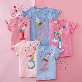 img 2 attached to 🎉 Adorable Mud Pie Kids Girls Birthday Tees: Celebrate in Style!