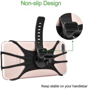 img 4 attached to 🚲 360° Rotation Bike Phone Mount: Universal Silicone Holder for iPhone and Android (Black)