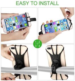 img 2 attached to 🚲 360° Rotation Bike Phone Mount: Universal Silicone Holder for iPhone and Android (Black)