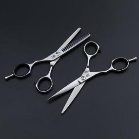 img 3 attached to 🔪 Dream Reach Left-handed Hair Scissors Set - 6'' Professional Barber/Salon/Razor Edge Hair Cutting Thinning Shears Kit - Finger Inserts Included - Ideal for Lefty Hairdressers at Home or Salon (1 Set)