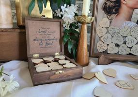 img 2 attached to Rustic Wedding Guest Book Alternative - Barn Wood Drop Top Frame with Stand, 90 Wooden Hearts, Matching Keepsake Box with Hidden Message. Perfect for Weddings, Bridal or Baby Shower, Anniversary, or any Special Event.