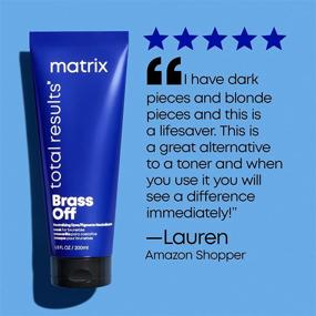 img 1 attached to 🔵 MATRIX Total Results Brass Off Color Depositing Custom Neutralization Hair Mask - Advanced Repair & Protection for Fragile Hair, Ideal for Color Treated Hair