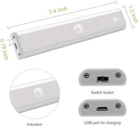 img 2 attached to 💡 Rechargeable Wireless Motion Sensor LED Closet Lights - Exmate 40-LED Closet Light with 3 Color Modes for Wardrobe, Kitchen, Stairs, Hallway