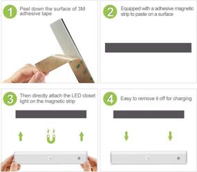 img 3 attached to 💡 Rechargeable Wireless Motion Sensor LED Closet Lights - Exmate 40-LED Closet Light with 3 Color Modes for Wardrobe, Kitchen, Stairs, Hallway