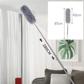 img 3 attached to 🧹 High Ceiling Microfiber Telescoping Duster: Good Grips, Extra Long 100 Inches, Extendable for Baseboards, Cars, Vents & Ceiling Fan Cleaner