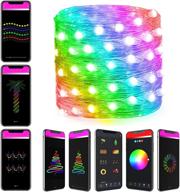 🎄 enhance your christmas experience with smart christmas fairy lights: 33ft warm white rgb color changing string lights, music sync bluetooth app control - perfect for christmas indoor bedroom party logo