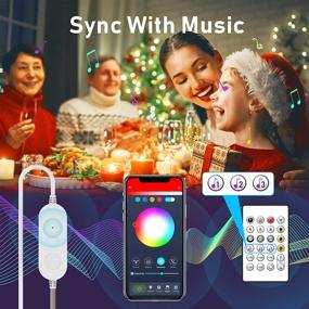 img 2 attached to 🎄 Enhance Your Christmas Experience with Smart Christmas Fairy Lights: 33ft Warm White RGB Color Changing String Lights, Music Sync Bluetooth APP Control - Perfect for Christmas Indoor Bedroom Party