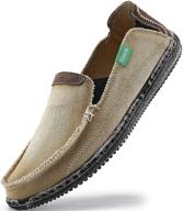 👞 men's vintage canvas loafer shoes: vilocy classic slip-ons and loafers logo