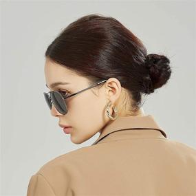 img 1 attached to Urboon Thick Chunky Gold Silver Hoop Earrings for Women - 🌟 Trendy Statement Jewelry, Various Sizes, Chunky Hoops, Loop Earrings, Round Gold Hoops