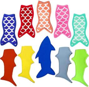 img 4 attached to 🦈 Stay Cool in Style: Mermaid and Shark Popsicle Holder Bags - Reusable Ice Pop Sleeves to Keep Your Popsicles Frozen - Set of 10