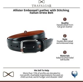 img 2 attached to 🎩 Exquisite Trafalgar Allister Embossed Leather Stitching Men's Accessories: Superior Style and Quality