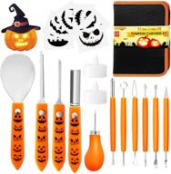 🎃 halloween pumpkin carving kit - 23pcs professional stainless steel tools for jack-o-lanterns, heavy duty carving set with carrying case logo