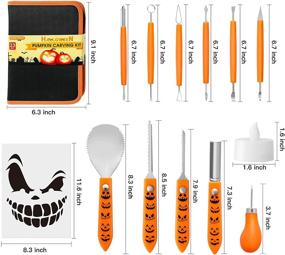 img 2 attached to 🎃 Halloween Pumpkin Carving Kit - 23Pcs Professional Stainless Steel Tools for Jack-o-Lanterns, Heavy Duty Carving Set with Carrying Case