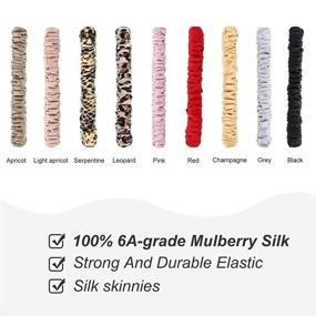 img 3 attached to 💃 Add a Touch of Elegance with 9 Pieces of Skinny Silk Scrunchies - Perfect Silk Hair Accessories for Women and Girls