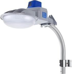 img 4 attached to LEONLITE LED Barn Light with Dusk to Dawn Sensor, Outdoor Area Lights w/ Mounting Arm, Exterior Security Flood Lighting, ETL & DLC Listed, Wet Location, 75W, 5000K Daylight, Silver