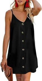 img 4 attached to AlvaQ Women Spaghetti Button Dresses Women's Clothing and Dresses