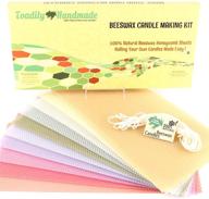 🕯️ diy beeswax candle making kit - 10 pastel colored honeycomb sheets, 100% beeswax, with 6 yards cotton wick (18 feet) logo