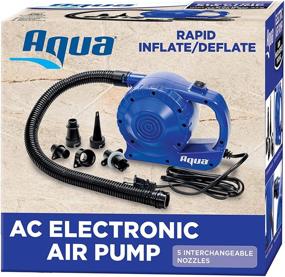 img 4 attached to 🔌 Aqua Heavy Duty 110V AC Air Pump for Inflatables, Air Mattresses, Sports Balls - Quick-Inflate 110V Electric Pump with 3 Nozzle Attachments - Black
