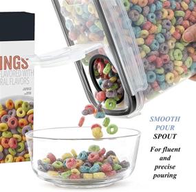 img 2 attached to 🥣 Paincco Cereal Storage Containers Set of 6 - BPA Free Airtight Canisters for Flour, Sugar, Baking Supplies - 4L Capacity with Easy Pouring Lid