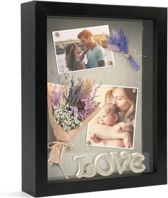 img 4 attached to LotFancy Small Shadow Box Frame 8.5x11, Black Deep Display Case with Soft Linen Backing and Glass Front, Ideal for Memorial, Medals, and Bouquets