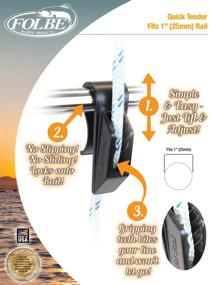 img 2 attached to 🚤 Folbe Boat Fender Hanger Adjuster Clip (Pair) - Suitable for 1" (25 mm) Black Rails