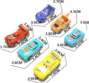 img 3 attached to 12 Pcs Mini Pull Back Racers Cars: Perfect Miniature Car Figurine Toys, Cake Toppers & Cupcake Decorations