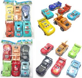 img 1 attached to 12 Pcs Mini Pull Back Racers Cars: Perfect Miniature Car Figurine Toys, Cake Toppers & Cupcake Decorations