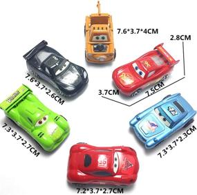 img 2 attached to 12 Pcs Mini Pull Back Racers Cars: Perfect Miniature Car Figurine Toys, Cake Toppers & Cupcake Decorations