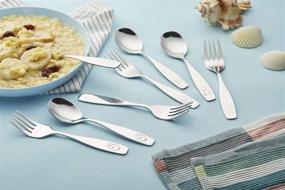 img 1 attached to 🍽️ ANNOVA Kids Silverware Set - 6-Piece Safe Flatware for Children, Stainless Steel Cutlery - Includes 3 Forks, 3 Tablespoons, Toddler Utensils - Engraved Dog Bunny Design - Ideal for LunchBox