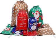 🎁 pretyzoom 30pcs christmas drawstring gift bags: assorted sizes for festive wrapping, goody bags, and party favors logo