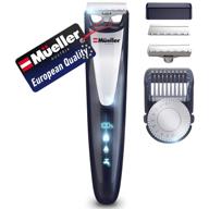 🪒 mueller ultraoneblade pro beard trimmer - cordless, water resistant, adjustable hair length dial, led battery indicator logo