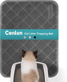 img 4 attached to 🐾 Conlun Cat Litter Mat: Premium PVC Grid Mesh with Scatter Control, Non-Slip, Easy to Clean & Urine Waterproof